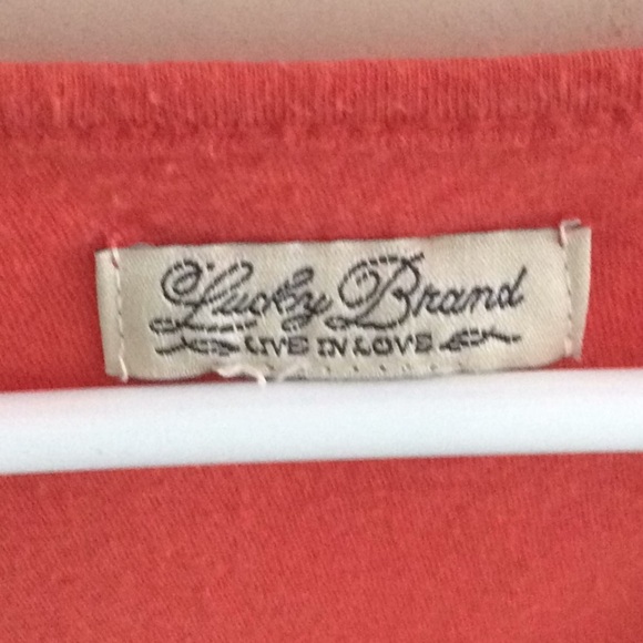 Lucky Brand🍀 Orange tee shirt size L - Picture 2 of 4
